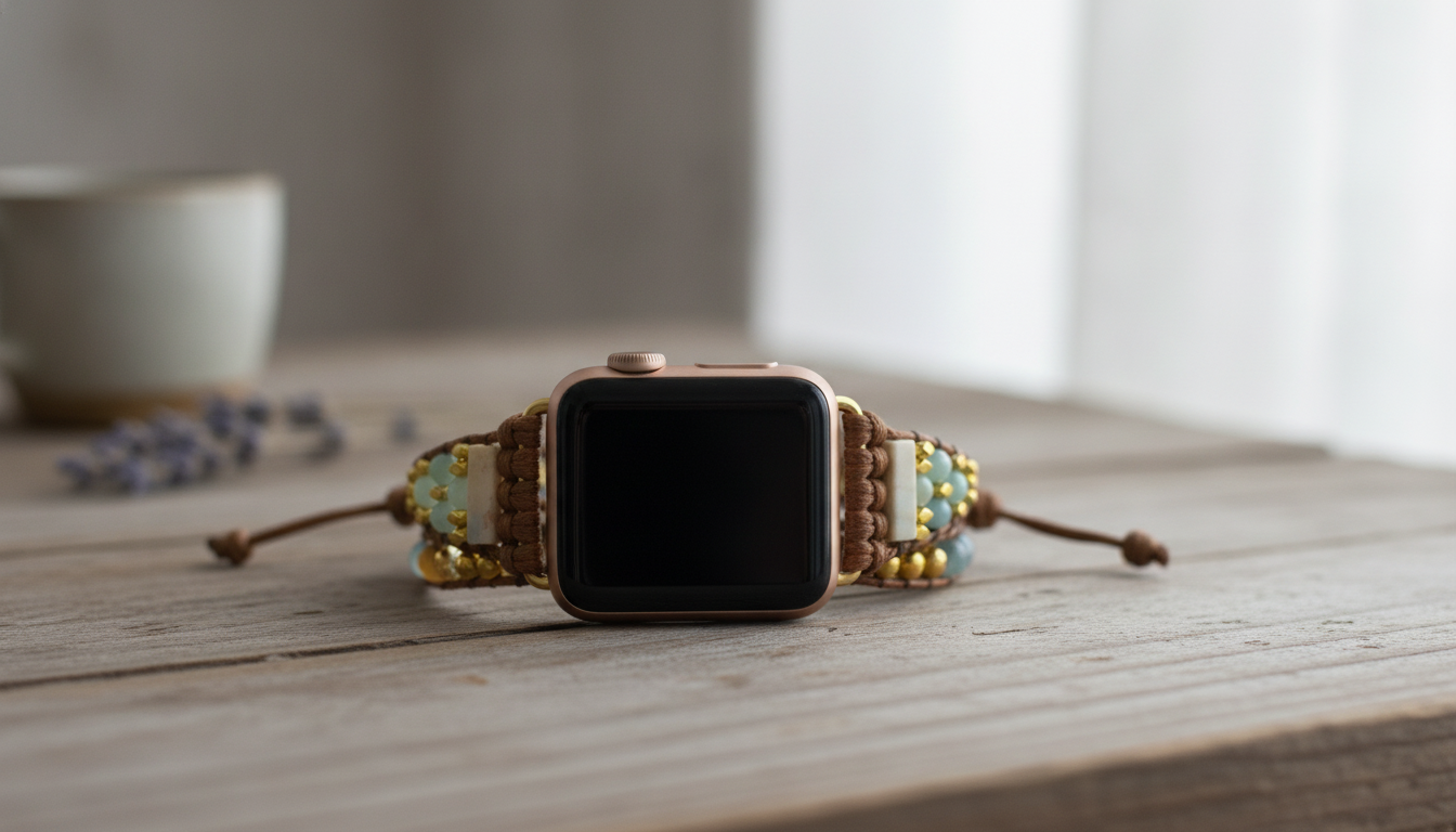 Agate Beaded Apple Watch Band (38–45mm): Handmade Style